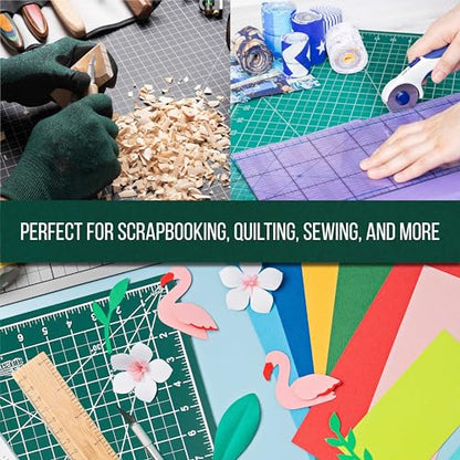 U.S. Art Supply 36" x 48" Self-Healing Cutting Mat 5-Ply - Double-Sided Green/Black Craft Mat, Non-Slip Cutting Mats for Crafts, Sewing, Quilting, Scrapbooking - color: Green/Black