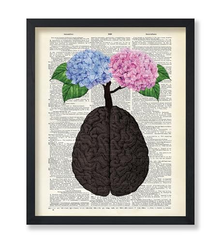Poster Master Flowers and Brain Print - Anatomy Poster - Dictionary Art - Gift for Him, Her, Doctor, Nurse - Great Decor for Clinic, Hospital, Office - 11x14 UNFRAMED Wall Art - color: Style-04, size: 11"L x 14"W