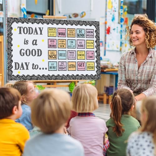 Today is a Good Day Bulletin Board Set Composition Notebook Classroom Decor, Composition Bulletin Board Paper Positive Affirmations Cutouts for Back to School Wall Door Chalkboard Decor - style: Composition Notebook