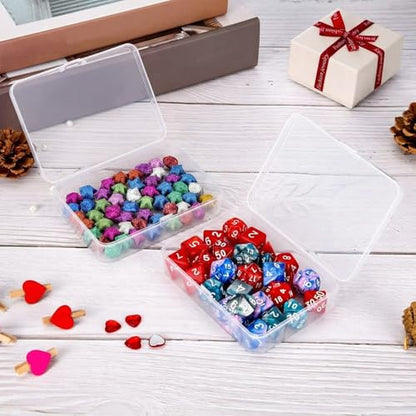 SATINIOR 24 Packs Small Clear Plastic Beads Storage Containers Box with Hinged Lid for Storage of Small Items, Crafts, Jewelry, Hardware(4.45 x 3.3 x 1.18 Inches) - size: 4.45 x 3.3 x 1.18 in