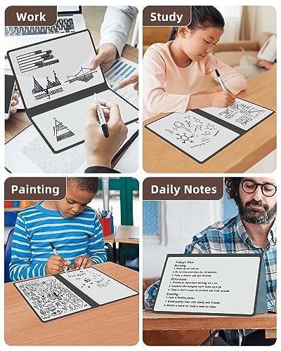 Portable Small White Board Dry Erase Board, Reusable 9.5 * 6.6in Notebook Memo, Office Home Supplies Desk Accessories MH760 (Stone Grey) - color: Stone Grey