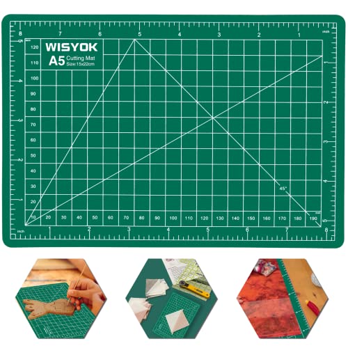 WISYOK 6" x 8" A5 Craft Mat, Small Rotary Cutting Mat for Sewing, Fabric, Ideal for DIY Crafts
