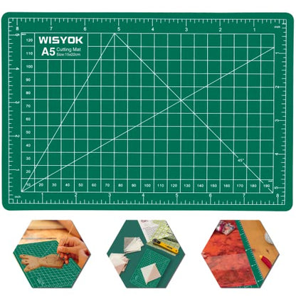 WISYOK 6" x 8" A5 Craft Mat, Small Rotary Cutting Mat for Sewing, Fabric, Ideal for DIY Crafts