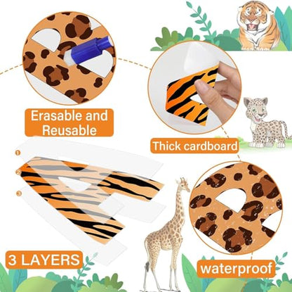 150 PCS Large 6" Bulletin Board Letters Set, Safari Jungle Classroom Alphabet Cutout Letter for Bulletin Board Display Home School, A Great Helper to Inspire Students' Learning Interest - style: Jungle Animal