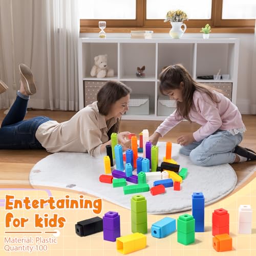 200 Pcs Purple Linking Cubes for Math Counting Cubes Manipulatives Plastic Counting Block Manipulative Classroom Learning Supplies for Educational Preschool Activities Boy Girl (Purple) - color: Purple