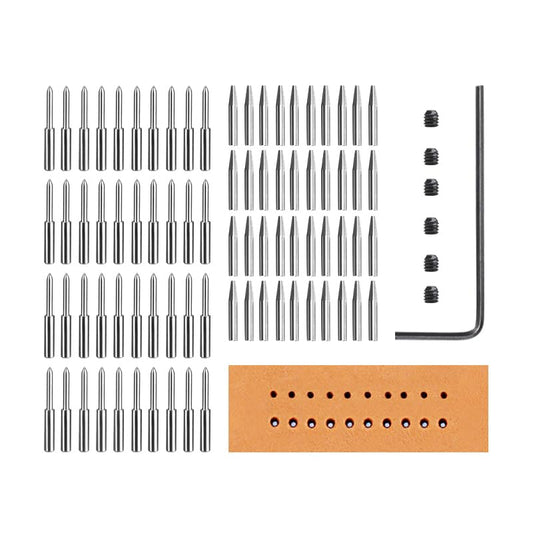 WUTA Leather Stitching Punch, 3nd Removable Round Hole Pricking Irons, Professional Working Hole Punch Tool Set for DIY Leather Craft（40 Pcs Chisel Head + 40 Pcs Round Punch Head） - size: 3nd 40 Pcs Chisel Head + 40 Pcs Round Punch Head