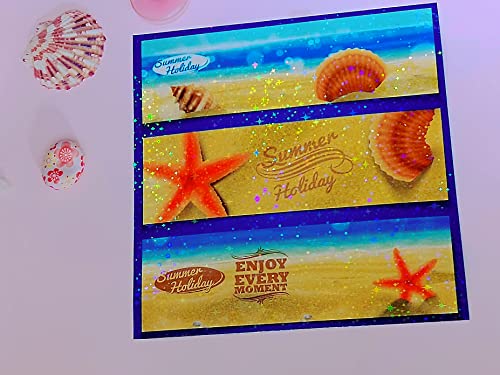 25 Sheets Stars Holographic Clear Vinyl Cold Laminated Film Holographic Overlay 8.25x11.7 Inches Adhesive Vinyl for Stickers - style: Stars