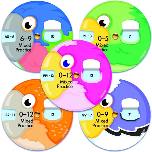 Carson Dellosa Set of Division EZ Spin Wheels, 18 2-Piece Math Manipulatives Covering Mixed Practice and Facts, Educational Toys for Homeschool and Classroom - style: Division Facts