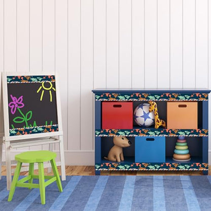FYSUIMU 65.6 Ft Let's Explore World Map Bulletin Board Borders Travel The Map Straight Die Cut Trim Back to School Border Sticker Roll for Home Classroom Party Wall Decoration - style: Modern