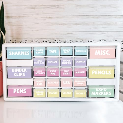 42 Pieces Teacher Toolbox Labels Tool Box Storage Label Classroom Supply Decor for Back to School Teachers Classroom Organization (Pastel) - style: Pastel