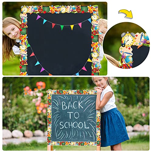 Panelee Back to School Border 68.9 Feet Bulletin Board Border Butterflies Flowers Bee Space Inspirational Cute Decor for Classroom Bulletin Boards Chalkboard Wall Decor - style: 100th Day of School
