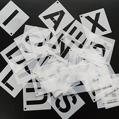 1 Inch Letter Stencils Kit, Alphabet Art Craft Stencils, Reusable Plastic Letters and Numbers Stencil Set for Wood, Wall, Fabric, Rock, Chalkboard, Signage and DIY Art Projects (White, 36 Pcs) - size: Font Sizes:1 Inch