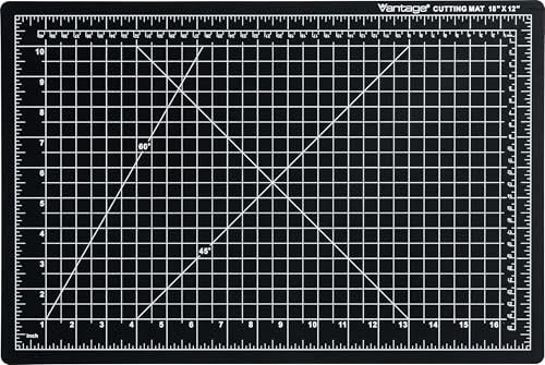 Dahle Vantage 10671 Premium Self-Healing Cutting Mat, 12"x18", 1/2" Grid, 5 Layers for Max Healing, Perfect for Crafts & Sewing, Black - color: Black, size: 18"L x 12"W