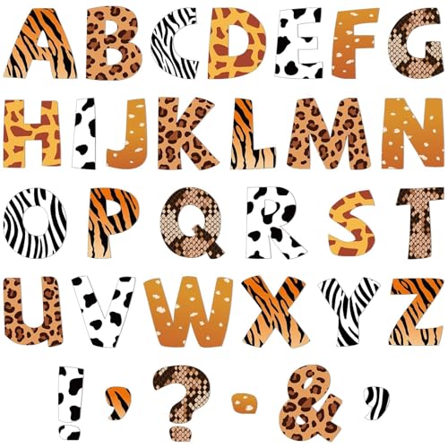 150 PCS Large 6" Bulletin Board Letters Set, Safari Jungle Classroom Alphabet Cutout Letter for Bulletin Board Display Home School, A Great Helper to Inspire Students' Learning Interest - style: Jungle Animal