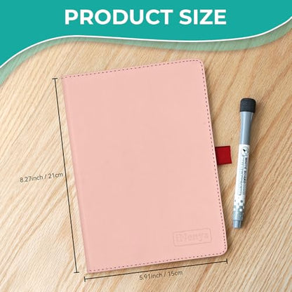 A5 Pocket White Board - Double-Sided Dry Erase Board 8x6 inch - Ultra-Thin 0.3" Portable Whiteboard with Markers & Erase | Anti-Ghosting Surface for Office Home School Student (Double-A5 Pink) - size: Double-A5 Pink