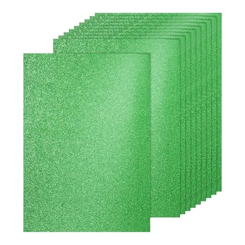 PATIKIL 20Sheets Grass Green Glitter Cardstock, 8.3x11.7 in A4 Glitter Paper Card Stock Shiny Scrapbook 250gsm Sparkly Paper Large Shimmer for Crafts Scrapbook DIY Art Wedding Party - color: Grass Green, size: 8.3x11.7 In