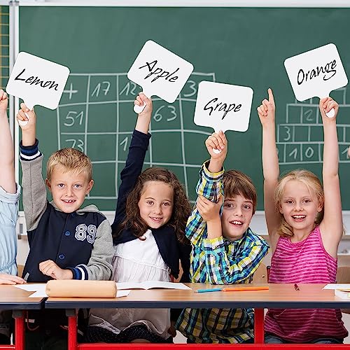 50 Pcs Dry Erase Paddles, Dry Erase Answer Paddle, Double Sided Handheld White Boards, Double Sided Paddles for Students Teachers Classroom Voting Bridal Shower Games(50 Pack,10 X 7.9 Inches)