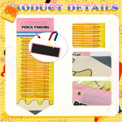 Pencil Dispenser Parking Pocket for Classroom Magnetic Pencils Hanging Chart Organizer Anchor Holder for 2026 Back to Schoo New School Year Teacher Must Have(Pencil) - style: Pencil