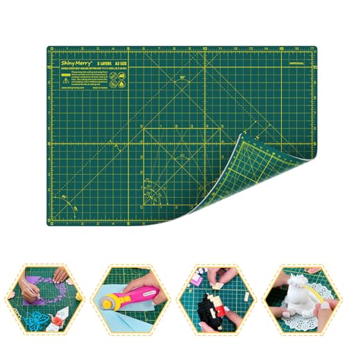 Self Healing Cutting Mat A3 12"x18" – Double Sided 5-Ply Craft Mat for Sewing, Quilting, Fabric, Scrapbooking – Green/Green - color: Green, size: A3 (12" x 18")