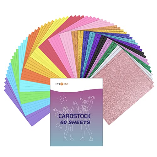 60 Sheets HTVRONT Colored Cardstock Paper Bundle, 20 Colors Glitter Cardstock and Colored Card Stock 8.5 x 11in, Thick Glitter Cards for Cutting Machine, Christmas Birthday Wedding Party Decora - color: Multicolored -mix glitter, size: 60 sheets