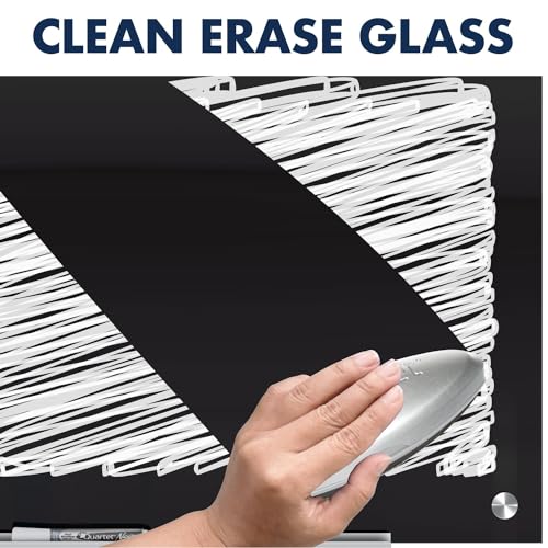 Quartet Magnetic Dry Erase Board, 96" x 48" Glass Whiteboard for Wall, Infinity, Black (G9648B) - size: 96"W x 48"H
