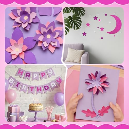 60Sheets Purple Cardstock 8.5x11" Glitter Card Stocks Lavender Light Purple Scrapbook Paper Silver Construction Paper for Crafts Party Favors Invitations Cards Making School Office Home Supplies - color: Purple