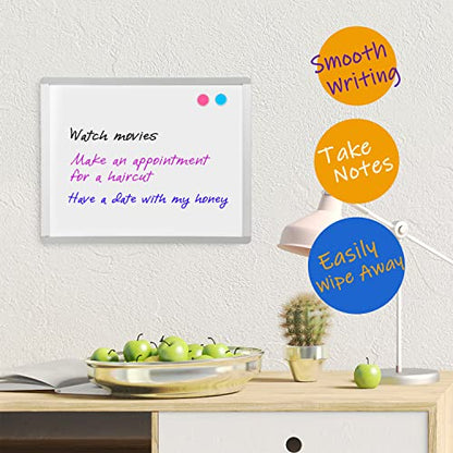 VUSIGN Small Dry Erase Whiteboard, 11 x 14 Inches White Board for Students, Fridge, Locker, Mini Dry Erase Board, Aluminum Frame, 2 Pack - color: B-sliver 2 Pack