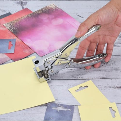 T-Slot Hole Punch Heavy Duty - Handheld Punch for ID Cards, Plastic, Cardstock, Cardboard & PVC - Sharp Visible Blade Edge, Durable Zinc Alloy Construction, Easy Spring Action for Fast, Clean Holes - style: T-Slot