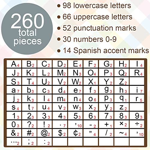 260pcs Letters Combo Pack Set Wood Grain Classroom Decorations Alphabet Letters Numbers Bulletin Board Block Accents Cutouts for Students Kids - style: Wood