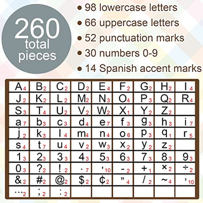 260pcs Letters Combo Pack Set Wood Grain Classroom Decorations Alphabet Letters Numbers Bulletin Board Block Accents Cutouts for Students Kids - style: Wood