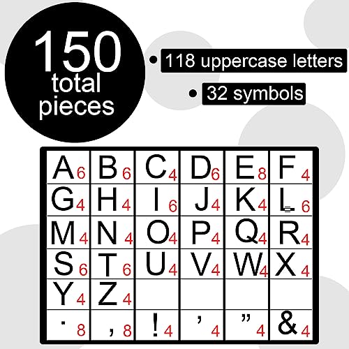 150 PCS Large 6" Bulletin Board Letters Set, Black Classroom Alphabet Cutout Letter for Bulletin Board Display Home School, A Great Helper to Inspire Students' Learning Interest - style: Black Pattern