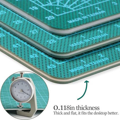 Self Healing Cutting Mat with Grid for Handmade Paper Cutting, Leather Crafts, Carving, Desktop Protectors 5-Ply Quilting Board A3-45x30x0.3cm(18 x12 x 0.118in Green) - size: 17.7"L x 11.8"W
