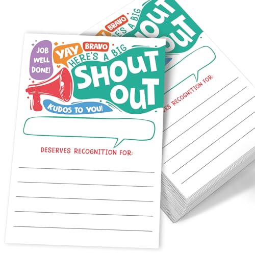 Shout Out Appreciation Recognition Reward Cards For School or Work Bulletin Board(50 Pack), for Teachers, Students, Staff Appreciation, Coworkers, Office Staff, Team Building Office Morale Booster - style: Reward Cards 11