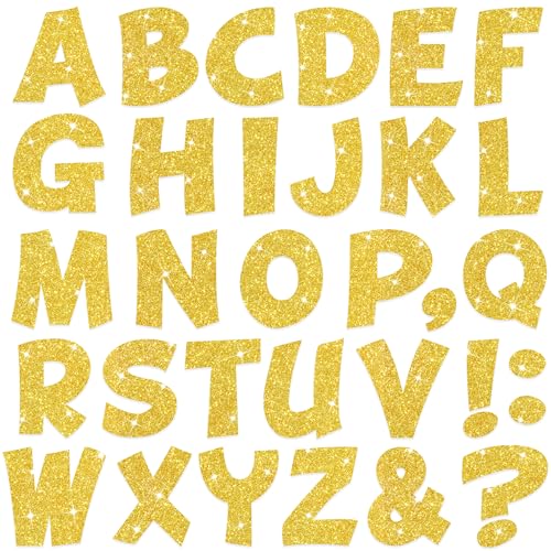 132Pcs Gold Letter Stickers Glitter Bulletin Board Letters 2.5Inch 12 Sheets Large Alphabet Stickers Self Adhesive Vinyl Poster Boards Letters for Mailbox Classroom Home Party Deco(12,Gold,2.5 Inch) - color: Gold, size: 2.5 Inch