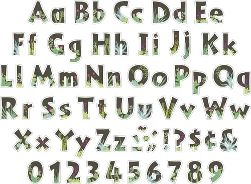 Barker Creek Letter Pop-Outs, 4" Prickles, Multicolor Designer Letters for Bulletin Boards, Breakrooms, Reception Areas, Signs, Displays, And More! 4", 255 Characters per Set (1734) - style: Prickles