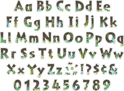 Barker Creek Letter Pop-Outs, 4" Prickles, Multicolor Designer Letters for Bulletin Boards, Breakrooms, Reception Areas, Signs, Displays, And More! 4", 255 Characters per Set (1734) - style: Prickles