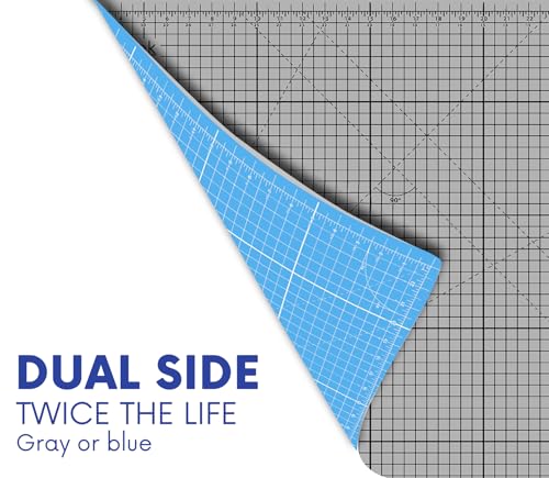 Proartek PK00077 Professional Cutting Mat, HM3648, 36 x 48 Inches; Self-Healing, Double-Sided Blue/Gray Mat for Quilting, Sewing, Hobbies & Crafting - size: 48"L x 36"W