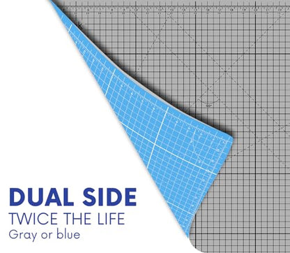 Proartek PK00077 Professional Cutting Mat, HM3648, 36 x 48 Inches; Self-Healing, Double-Sided Blue/Gray Mat for Quilting, Sewing, Hobbies & Crafting - size: 48"L x 36"W