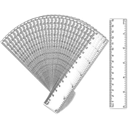 32 Pack 6 Inch Mini Rulers Bulk Plastic Small Rulers with Inches and Centimeters, Drafting Measuring Tool Set for Classroom Kids Student School Office Supplies(6 Inch,Clear) - color: Clear