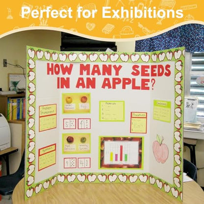 Trifold Poster Board 36"x48", 4 Pack White Extra Large Corrugated Display Board Foldable Board for School Projects, Science Fair, Business Presentations, Photo Displays, Graduation Exhibitions