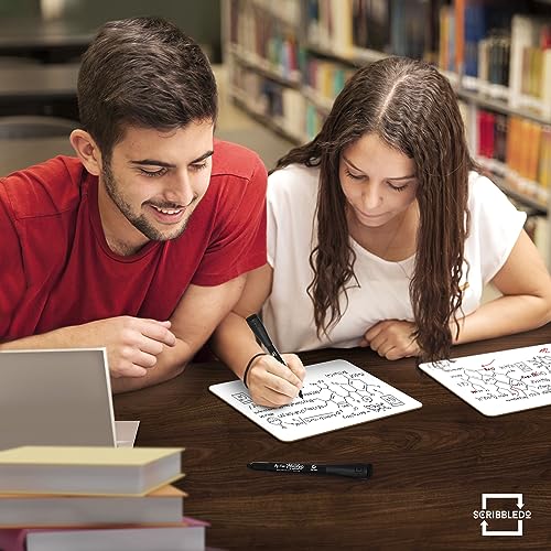 SCRIBBLEDO 5x7 Small Dry Erase Board, Mini Whiteboard for Students and Kids | Compact Double-Sided, Handheld Classroom Practice, Office Notes, Kitchen Lists, Daily Reminders, Easy to Clean Strong Durable - size: 5"W x 7"H