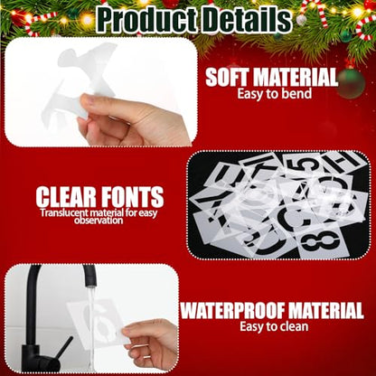 36 Pcs 3 Inch Letter and Number Stencil Reusable Plastic Alphabet Stencils Template Set for Wood Wall Fabric Rock Signage Chalkboard Crafts Painting DIY Art Projects
