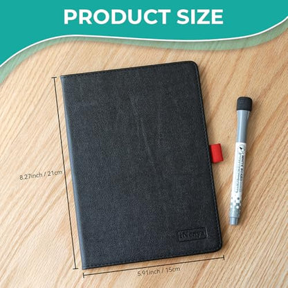 A5 Pocket White Board - Double-Sided Dry Erase Board 8x6 inch - Ultra-Thin 0.3" Portable Whiteboard with Markers & Erase | Anti-Ghosting Surface for Office Home School Student(Double-A5 Black) - size: Double-A5 Black