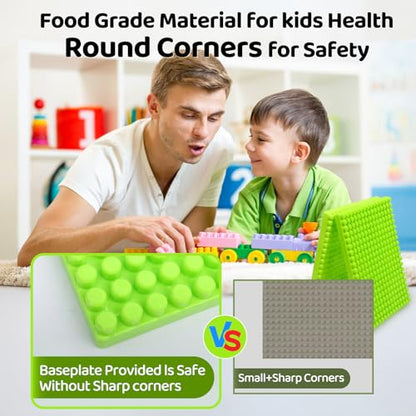 2025 Latest 177 PCS 1 * 1-1 * 3 Inch Large Building Blocks for Toddlers Ages – Brick Set with Cars & Baseplate, Educational STEM Toy for Kids,1 2 3 4 5 6 Blocks(177pcs+1 Board) - style: 1*1-1*3 Inches+1 board