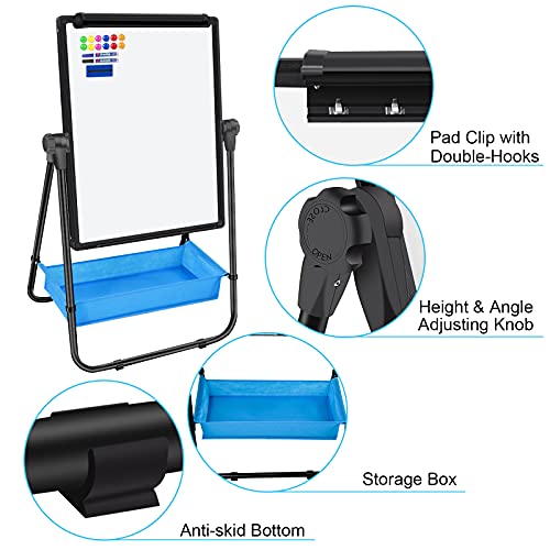 Magnetic Whiteboard with Stand - Double Sided 40"x28" Portable U Stand Easel Whiteboard, Height Adjustable & 360° Rotating Dry Erase Boards for Classroom, Home, Restaurant & Presentation - size: U stand 40"x28" white
