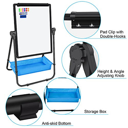 Magnetic Whiteboard with Stand - Double Sided 40"x28" Portable U Stand Easel Whiteboard, Height Adjustable & 360° Rotating Dry Erase Boards for Classroom, Home, Restaurant & Presentation - size: U stand 40"x28" white