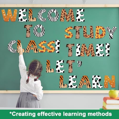 150 PCS Large 6" Bulletin Board Letters Set, Safari Jungle Classroom Alphabet Cutout Letter for Bulletin Board Display Home School, A Great Helper to Inspire Students' Learning Interest - style: Jungle Animal