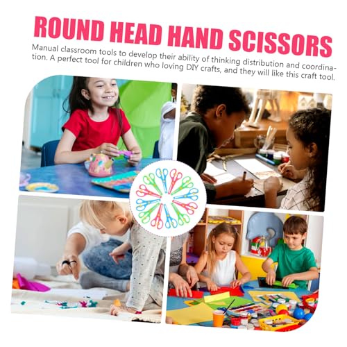 Veemoon 12Pcs Safety Scissors Plastic Blunt Tip Scissors for Preschool Crafting Comfortable Grip for DIY Projects