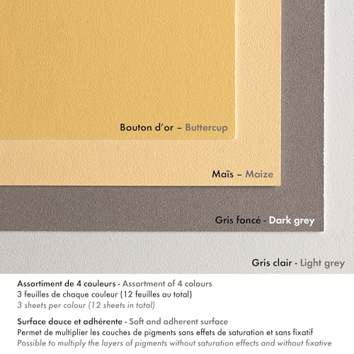 Clairefontaine 96016C Pastelmat, glued pad, 18x24cm, 18 x 24 cm, Assorted Colours - size: 18 x 24 cm, style: Card Pad No 1