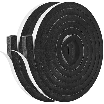 Kikerike Self Adhesive Foam Tape Weatherstrip 1/2In x 1/2In x 16.5Ft High Density Foam Insulation Strips Seal Weather Stripping with Strong Adhesive for Door and Window Sound Isolation Soundproofing - size: 1/2in x 1/2in x 16.5Ft